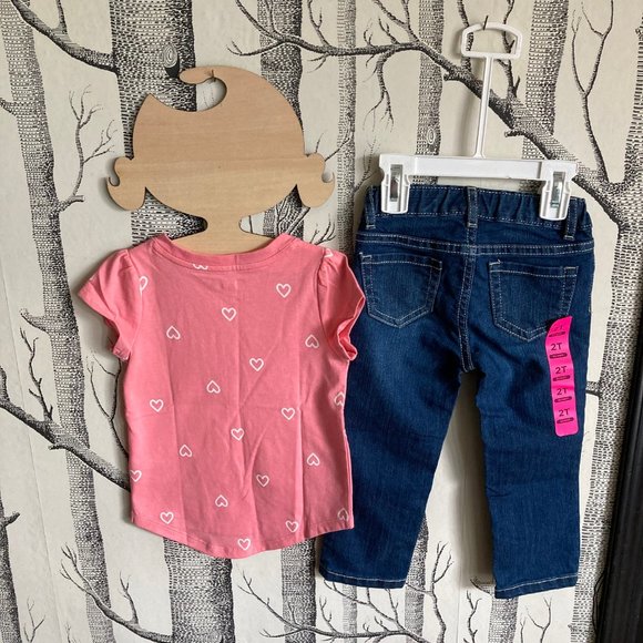 NWT heart tee and dark wash jeans 2T - Picture 4 of 11